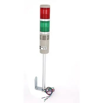 Червен зелен лампа сигнал в плевнята следа от светлина сигнал кула индустриален LED зелен