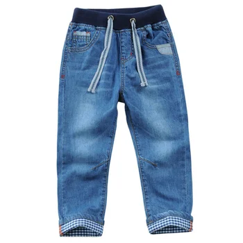 2022 Пролет Лято Есен Детска Мода Класически Решетеста Дизайн Дънки Дънкови Панталони За Момчета Тийнейджъри