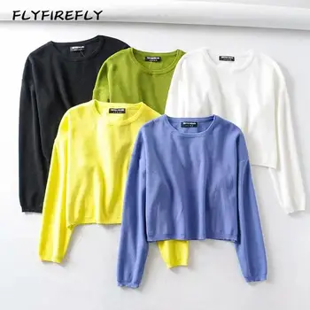 Вязаный пуловер, женски корейски черни пуловери, есен 2022, пуловер, елегантен жълт пуловер, реколта бели пуловери, дамски блузи