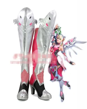 Irelia H Store OW Mercy Обувки за cosplay, розови обувки за cosplay Диана Циглер Розови обувки