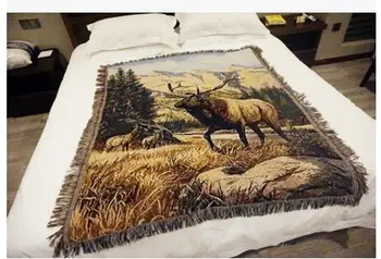 елегантен ретро стил елен мултифункционален утолщенное нитяное одеяло 125x150 см разтегателен кърпа одеяло калъф за стол мат