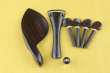 8 комплект Нови горни небоядисани части на цигулка от черно дърво Luthier в пълен размер 4/4 аксесоари за цигулка