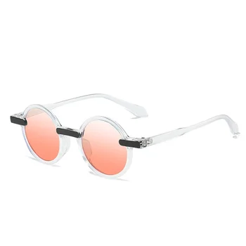 Ins-Популярните Модни Кръгли Слънчеви Очила Дамски Прозрачни Океански Градиентные Лещи Нюанси UV400 Мъжки Ретро два цвята Пънк Слънчеви Очила 2023