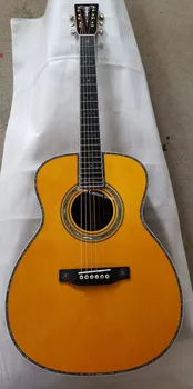 безплатна доставка AAAAA най-доброто качество на професионална акустична китара OM45 от масивна дървесина X зъбни Китара Byron Premium