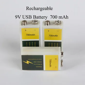 SORVESS Акумулаторна батерия 6F22 Литиево-йонна 9 В Usb Батерия 700 mah Литиево-Йонна батерия Литиево-йонна Батерия За безжичен Микрофон, Китара Еквалайзер димна Аларма