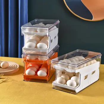 Контейнери за яйца в хладилника Кутия за съхранение на яйца в Хладилника Двуслойни опаковки за яйца с капак и плъзгаща се конструкция са подходящи за повечето