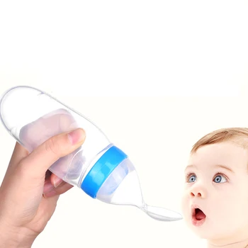 Лъжици силикон капкомер захранващо бутилки лъжици бебе силикон за деца деца на медицината храна