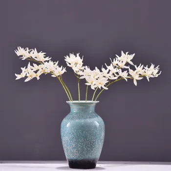 MBF Орхидеи, Бели Изкуствени Цветя, Ръчно изработени Моделиране Цвете Орхидея За Украса на Дома Сватбени Партита Договореност