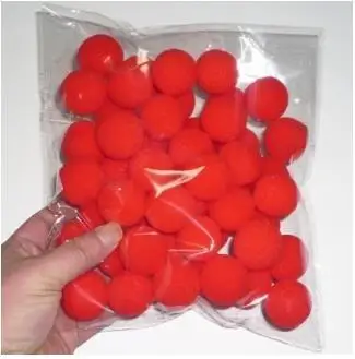 Безплатна доставка на 30 бр./лот 3,5 см Супер Меки Губчатые топки (Червени) -отблизо Магията, Етап Играчки Магия, Трик