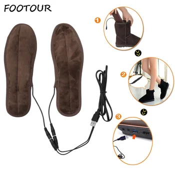 Стелки за крака с топъл, Вложки за зимни обувки, Електрически Стелки за обувки с USB зареждане, Запазването на Топлина с Меховыми Подложки за краката през Зимата
