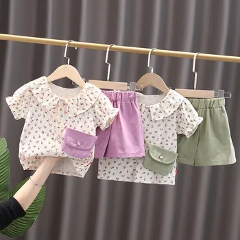 Лятна Нова детски дрехи в корейски стил, ежедневни облекла за момчета и момичета, летни костюми с къси ръкави за бебета и малки деца