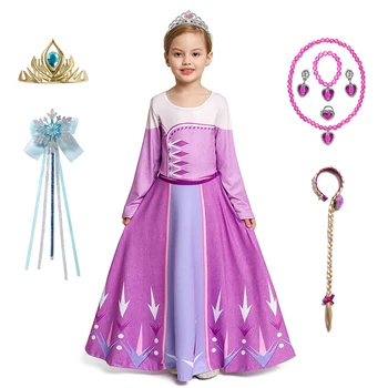 Рокля на Елза за Момичета на Halloween, Обличам Снежна Кралица Принцеса за Пижамной Партита, Детски Рожден Ден