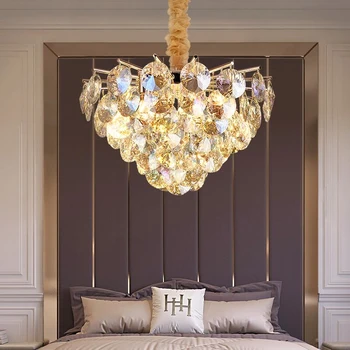 Кристален полилей Американската модерна led полилей за хола спални луксозно декоративно осветление трапезария