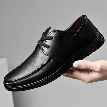 Обувки, Мъжки Нови Oxfords Модни обувки, Мъжки Ежедневни Обувки От естествена Телешка кожа, Диви Модерни Висококачествени луксозни кожени Маратонки
