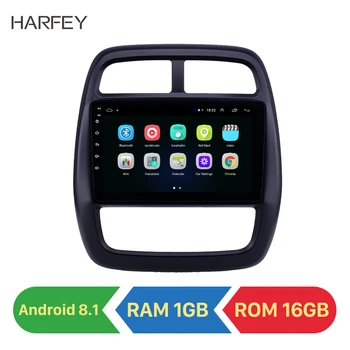 Harfey 9 инча Android 8,1 Автомобилен GPS Навигация Мултимедиен Плейър, Стерео Радио за Renault Kwid 2012-2017 подкрепа Carplay DVR OBD