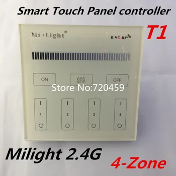 Milight 2,4 G 4-Зонный интелигентен контролер тъчпада T1/T2/ T3/T4 led контролер за RGB/RGBW/CCT Яркостта на led лента, AC180V-240V