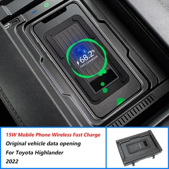 15 W мобилен Телефон QI Безжично Зарядно Устройство За Toyota Highlander Crown Kluger Интериорен Запалката Дооснащение Безжично зарядно устройство Панел