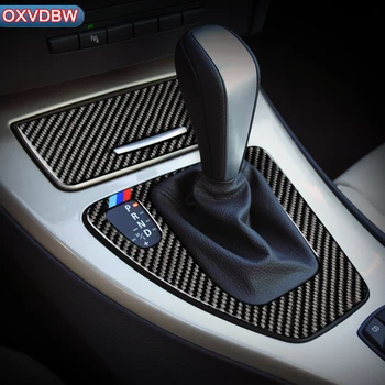 За BMW e90 e92 e93 Интериорът на Колата е От Въглеродни Влакна Панел за Превключване на предавките Изпълнение на Довършителни етикети LHD RHD Аксесоари серия 3 2005-2012