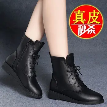 Маркови дизайнерски обувки в готически стил, женски ботильоны на платформата с шнур и площада обувки, дамски обувки, минималистичные армейските обувки дантела отпред
