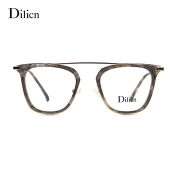 очила за точка Dilicn 1015 Rectangle Style Acetate Metal Eye Glasses Frames Vintage Eyeglasses Frames for Men