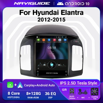NAVIGUIDE 9,7 Инча За Hyundai Elantra 4 2012-2015 За Tesla Стил Екран Кола Стерео Радио Мултимедиен Плейър DSP Carplay