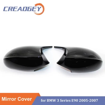 Автомобилни Странични Огледала за Обратно виждане, Капак За BMW 1 Серия 3 E90 E91 E92 E93 E81 E82 E87 E88, Лъскава Черна Замяна на Въглеродни Влакна