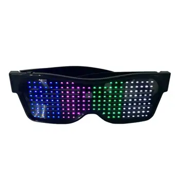 Светещи Очила 200 светодиоди Хелоуин Рожден Ден Bluetooth Очила Управление на Телефона Приложение за Редактиране на Текст САМ USB LED Очила
