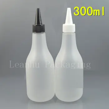 300 мл X 30 е матова повърхност, пластмасова бутилка за течности, прозрачен PET бутилка с остри капак, гел за душ, контейнери за бутилки