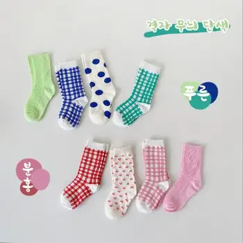 Tukla Бейб/новост 2022 година, есента чорапи в клетката, грах с отворена уста, за момчета и момичета, от 1 до 8 години, 4 чифта