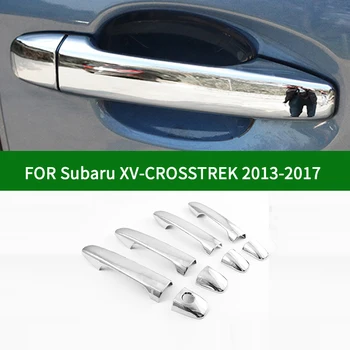 За Subaru XV-CROSSTREK 2013-2017 Лъскав хром сребристи странични Дръжки на Вратите, Капаци Апликации 2014 2015 2016