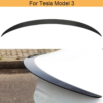 Авто Заден Спойлер на Багажника Крило за Tesla, Модел 3 2016-2020 Заден Заден Спойлер на Багажника Багажника Устна Крило Спойлер от Въглеродни Влакна