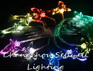 ОТЛИЧНО!Празнично осветление, украса на коледната елха 1,5 м цветен ангел LED акумулаторна лампа H104
