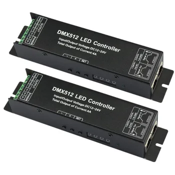 Безплатна доставка 4-канален Led RGBW Цифров дисплей Контролер DMX 512 Led Декодер и Водача В 12-24 В DMX Контролер