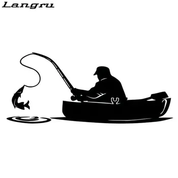 Langru Модерен Рибар, Ловящий Риба На борда На превозното средство, Стикер, Покриващ Корпус Интересна Винил етикети Jdm