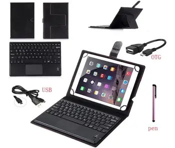 Хитър Калъф с Bluetooth Клавиатура за Samsung Galaxy Tab Advanced2 SM-T583 T583 Tablet от Изкуствена Кожа Защитен Калъф за Клавиатура + дръжка
