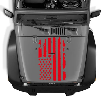 Водоустойчив, Устойчив на Надраскване Американски Флаг Vinyl Стикер на предния Капак на Автомобила Капакът на Двигателя Стикер за Jeep Wrangler JK TJ YJ 5 Цвята Знак за Сигурност