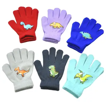 6 Чифта Детски Зимни Ръкавици, плетени калъф за Еластични Ръкавици с Пълни Пръсти, Топли и Удобни Ръкавици за Момчета и Момичета, за Къмпинг