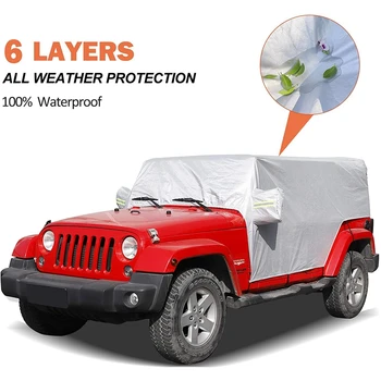 Сенника, за Jeep Wrangler JK JL 4 Врати 2007-2021 Сняг Дъждобран Капак на Каросерията Прахоустойчив UV-Протектор