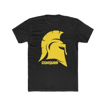 Мъжки памучен тениска Spartan Conquer Warrior, Мъжки Ежедневни тениски от 100% памук, Без Покрив, Размер S-3XL