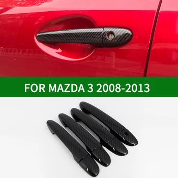 За 2008-2013 Mazda 3 от Второ поколение гланц модели от въглеродни влакна, Странични Дръжки на Вратите на Лигавицата Апликации 2009 2010 2011 2012