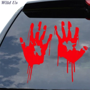 Червена Кървава Кръв Ръчно Печат Винил Стикер на колата Страховито Зомби е Мъртъв Стикер Зловеща личност 15 cm (дължина) * 15 см (ширина)