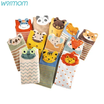 Warmom /3 чифта/лот, детски памучни чорапи, сладки Чорапи с герои от анимационни филми, за малките момичета и момчета, меки памучни възли детски чорапи, чорапи за деца