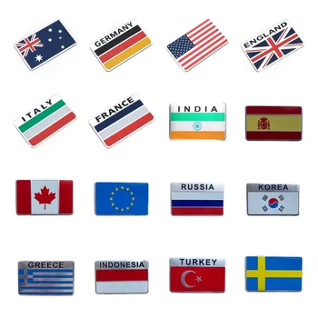 1 бр. Универсална 3D Алуминиев Флаг на САЩ, Русия Квадратна Стикер За Автомобил Auto Правоъгълен Флаг Табела на Стикер На Тялото Моделирующие Аксесоари