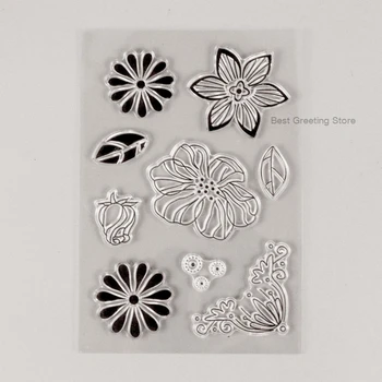 прозрачен силиконов печат цвете прозрачни печати сам аксесоари за търкане-букинга