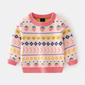 Зимните Възли Пуловери За Момичета, Прекрасни Пуловери, Блузи за Деца 2-10 години, Бебешки Възли Блузи, Плетива, Плътна и топла hoody