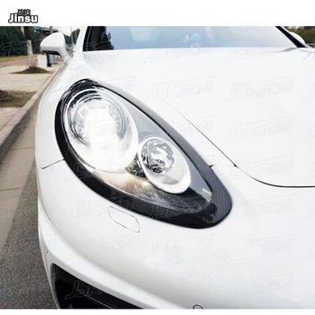 Тампон на предната лампа От въглеродни влакна За Porsche Panamera 2014-2016 Panamera 4S 970,2 декоративна капачка предни фарове стикер за произход