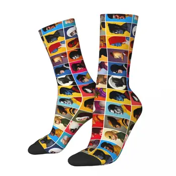 Американските Комикси Мърч Америка Герои Колаж Чорапи Мъжки И Женски Меки Модни Чорапи Коледен Подарък