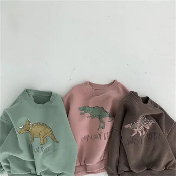 Новият, модерен зимни Топ За момчета и момичета с красиви Динозаврите и Луксозен Удобен Пуловером, Пуловер TP131
