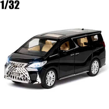 1:32 Мащаба на Lexus LM300 MPV Сплав Модел на Кола Играчка Molded Под Налягане Със Звуков Светлина Сгъваеми Кола Играчки за Детски Подаръци Колекция