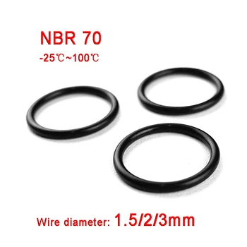 Уплътнителни пръстени Уплътнителни пръстени от нитриловой каучук NBR, Външен диаметър 5 мм и 50 мм, Диаметър от 1,5 мм 2 мм 3 мм, Черно о-пръстен